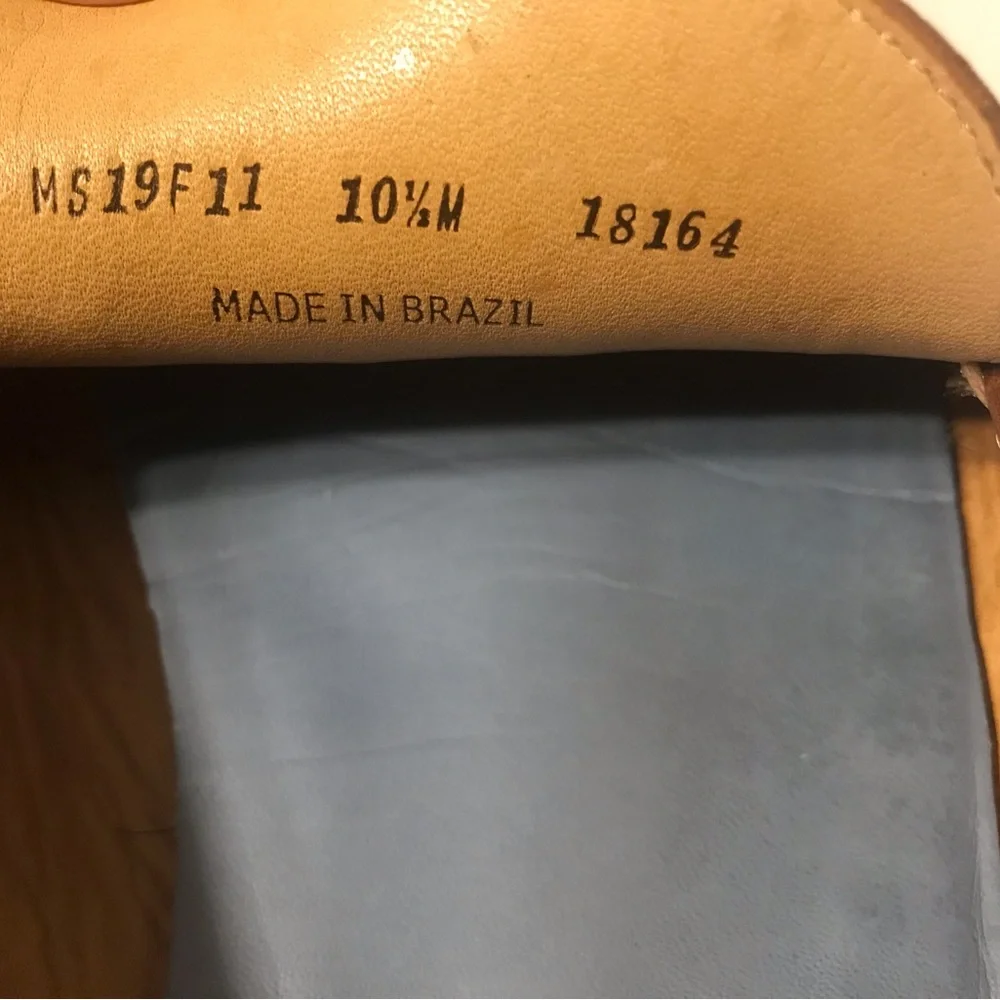 Peter Millar brown slip-on loafers leather shoes men size 10 1/2 M - Picture 5 of 12